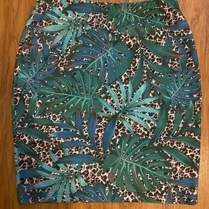 SHEIN PLUS SIZE tropical print bodycon skirt